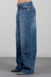 Manila Grace Jeans Straight Leg a Vita Alta J303CU DARK BLUE :AI26
