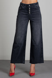 Patrizia Pepe Jeans Wide Leg a Vita Alta 8P0020 D1WZN NEW BLACK WASH
