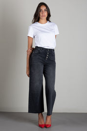 Patrizia Pepe Jeans Wide Leg a Vita Alta 8P0020 D1WZN NEW BLACK WASH