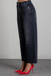 Patrizia Pepe Jeans Wide Leg a Vita Alta 8P0020 D1WZN NEW BLACK WASH