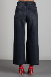 Patrizia Pepe Jeans Wide Leg a Vita Alta 8P0020 D1WZN NEW BLACK WASH