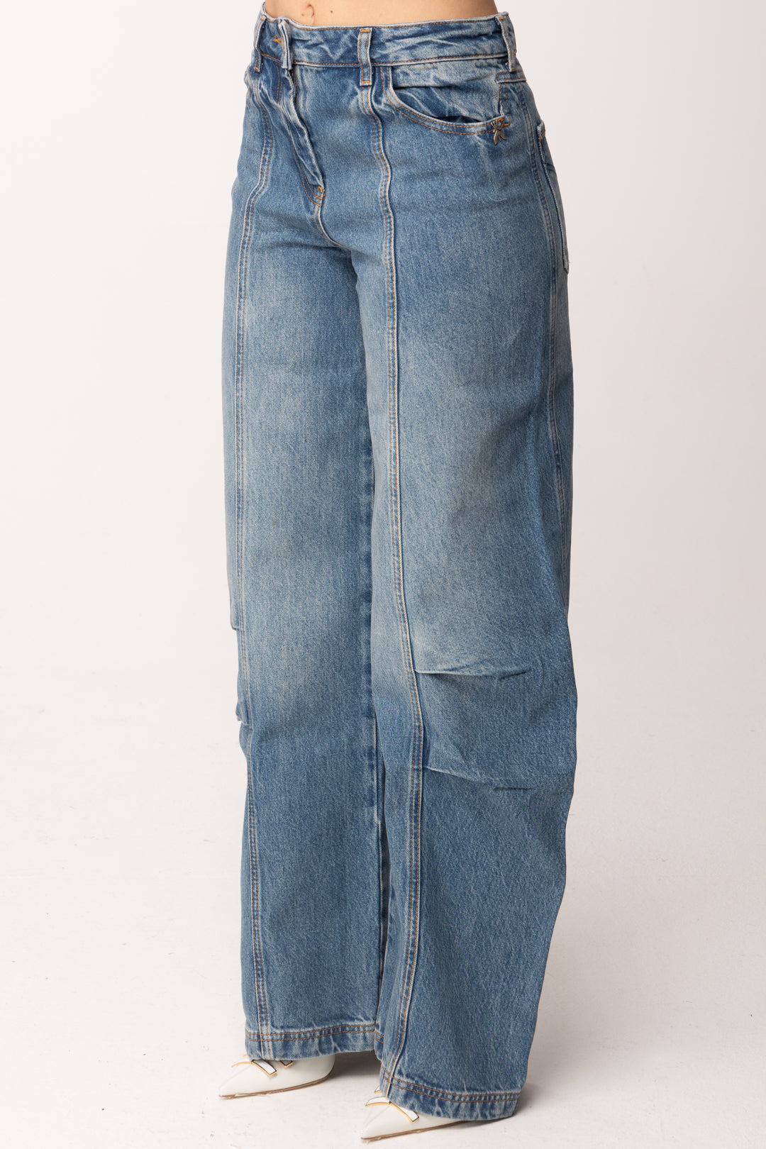 Patrizia Pepe Jeans Wide Leg a Vita Alta 8P0773 D1WZB WARM BLUE WASH