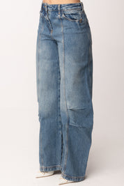 Patrizia Pepe Jeans Wide Leg a Vita Alta 8P0773 D1WZB WARM BLUE WASH