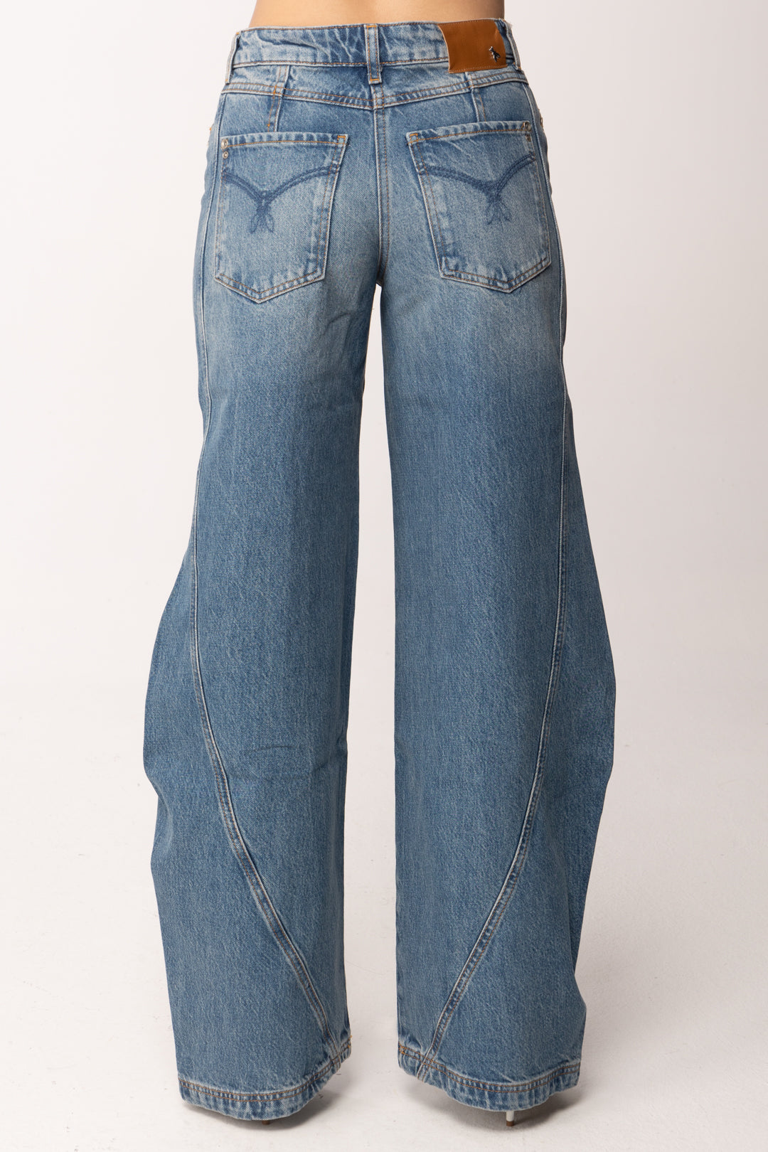 Patrizia Pepe Jeans Wide Leg a Vita Alta 8P0773 D1WZB WARM BLUE WASH