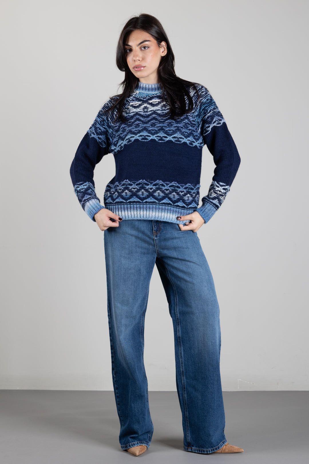 Twin-set Jeans Wide Leg Cinque Tasche 262TP2590 DENIM MEDIO