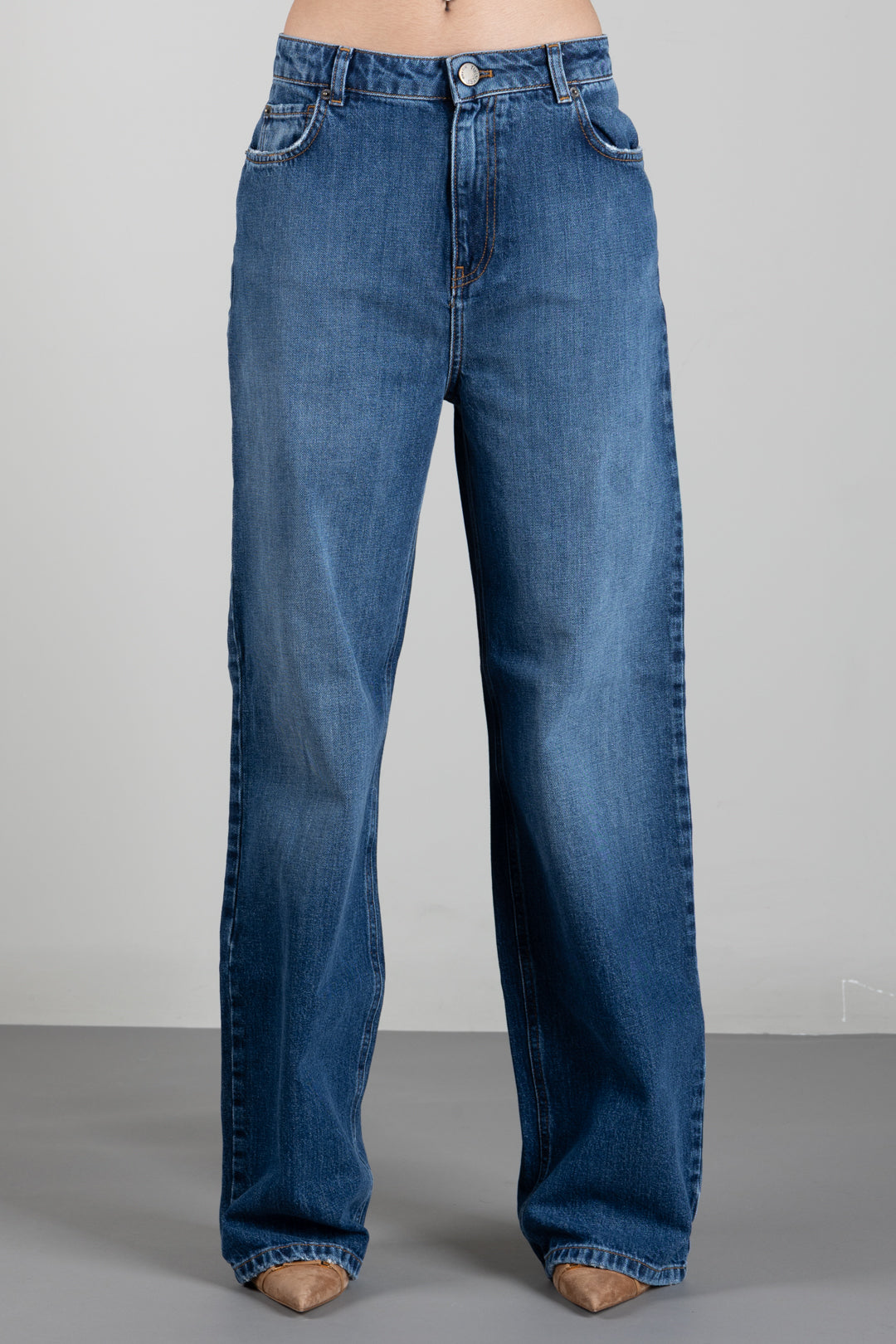 Twin-set Jeans Wide Leg Cinque Tasche 262TP2590 DENIM MEDIO