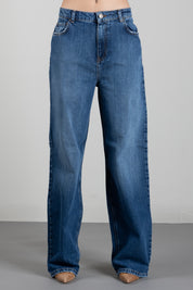 Twin-set Jeans Wide Leg Cinque Tasche 262TP2590 DENIM MEDIO
