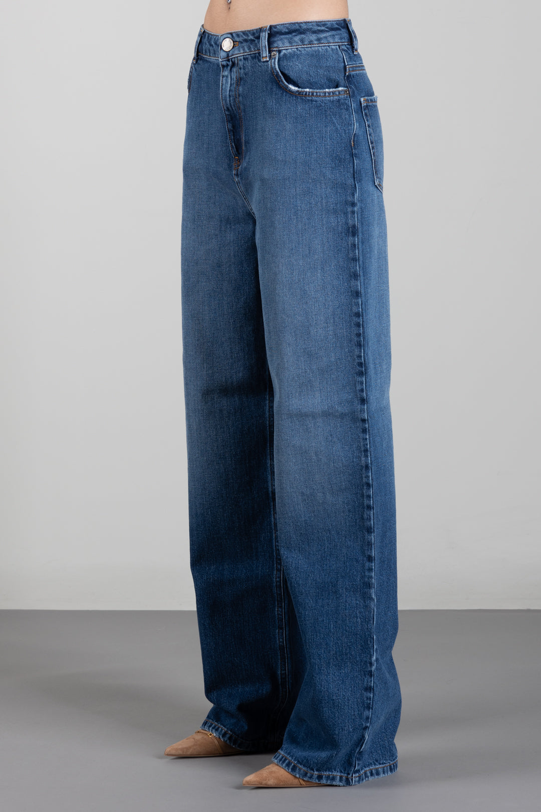 Twin-set Jeans Wide Leg Cinque Tasche 262TP2590 DENIM MEDIO