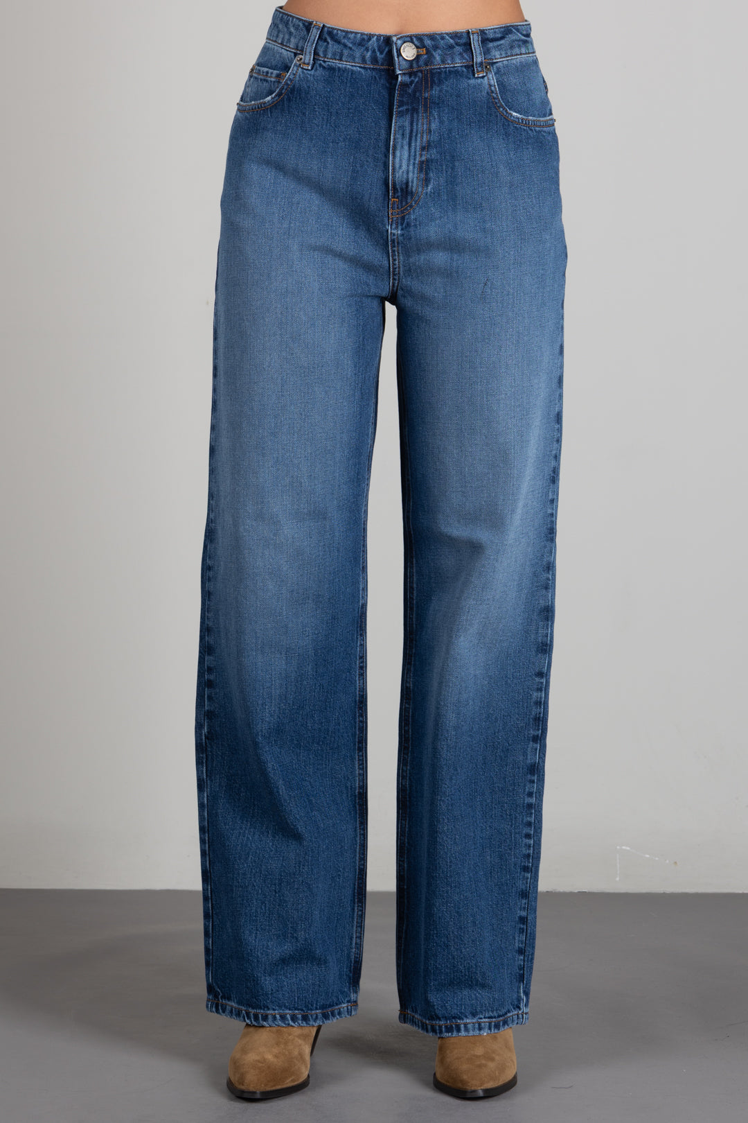 Twin-set Jeans Wide Leg Cinque Tasche 262TP2590 DENIM MEDIO