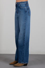 Twin-set Jeans Wide Leg Cinque Tasche 262TP2590 DENIM MEDIO