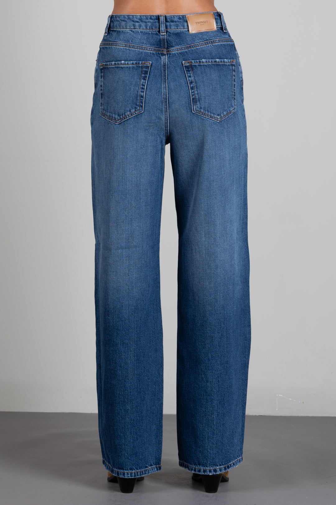 Twin-set Jeans Wide Leg Cinque Tasche 262TP2590 DENIM MEDIO
