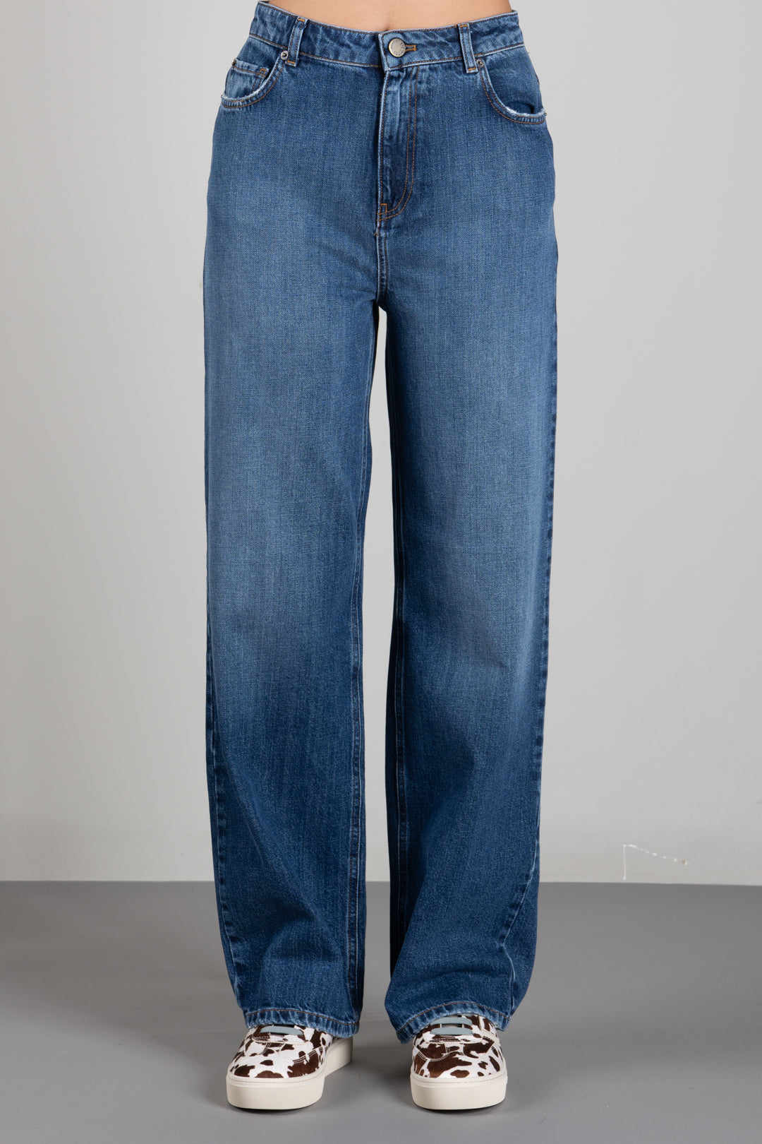 Twin-set Jeans Wide Leg Cinque Tasche 262TP2590 DENIM MEDIO