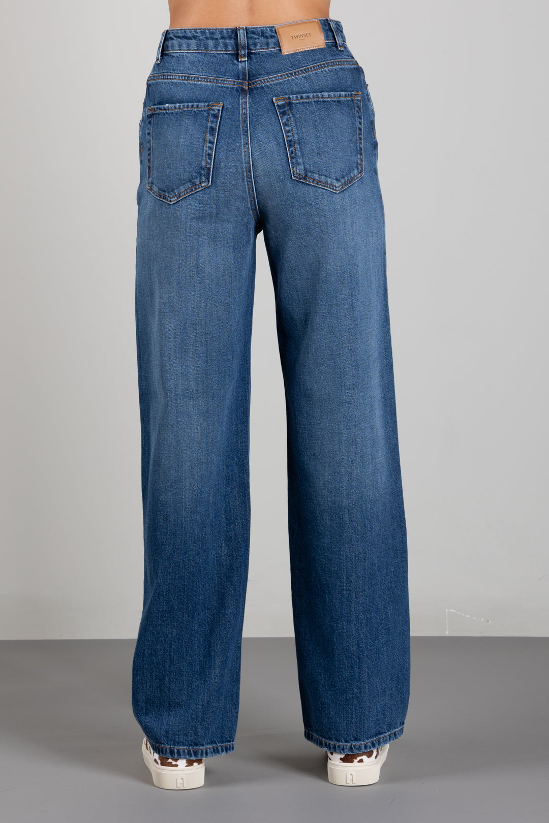 Twin-set Jeans Wide Leg Cinque Tasche 262TP2590 DENIM MEDIO