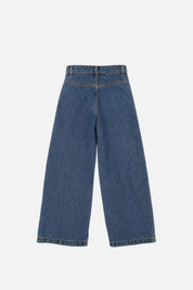 Elisabetta Franchi Bambina Jeans Wide Leg con Patch Logo EFPA325CDF011.4039