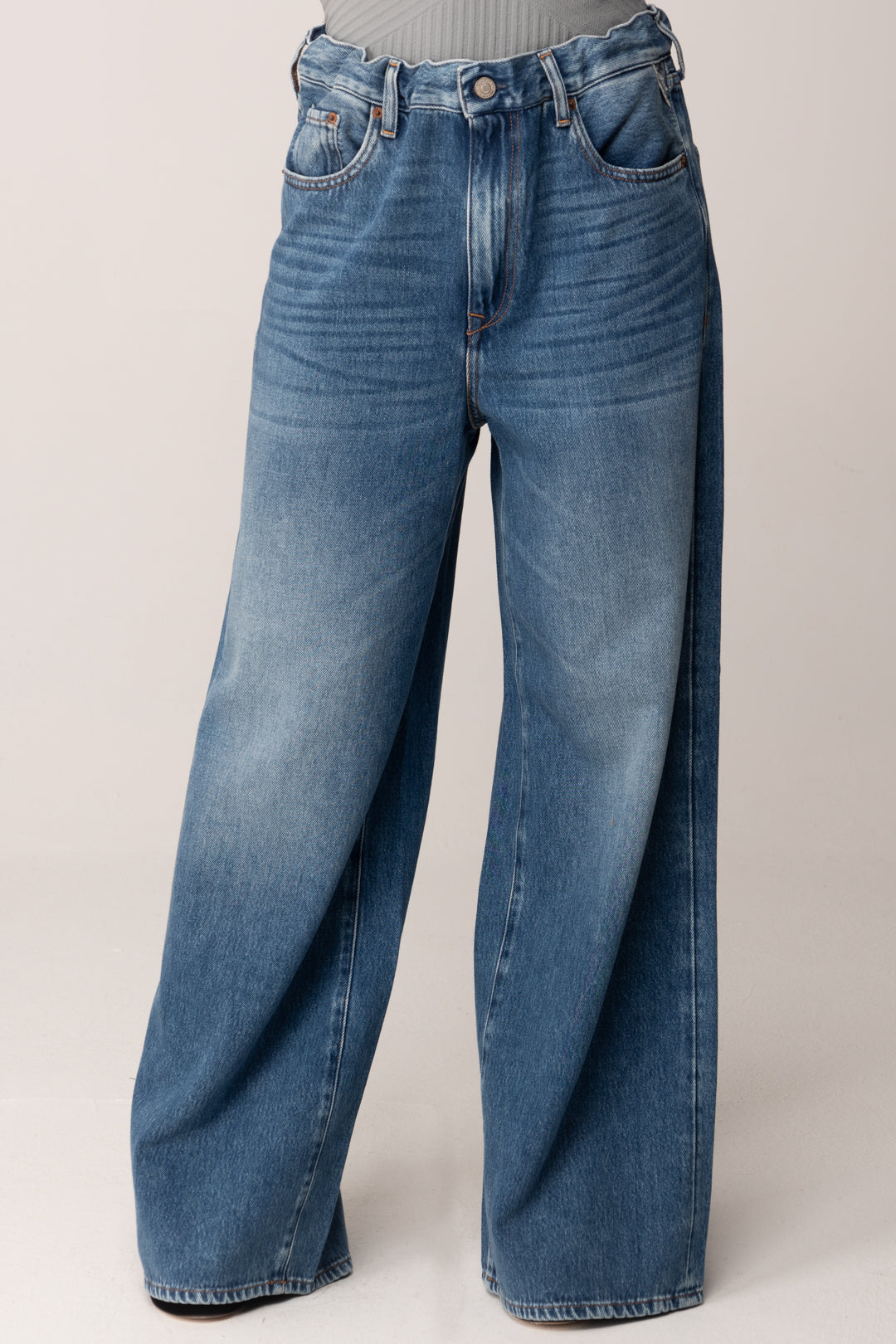 Replay Jeans Wide Leg Lanarey WA543R.000.940 947 MEDIUM BLUE