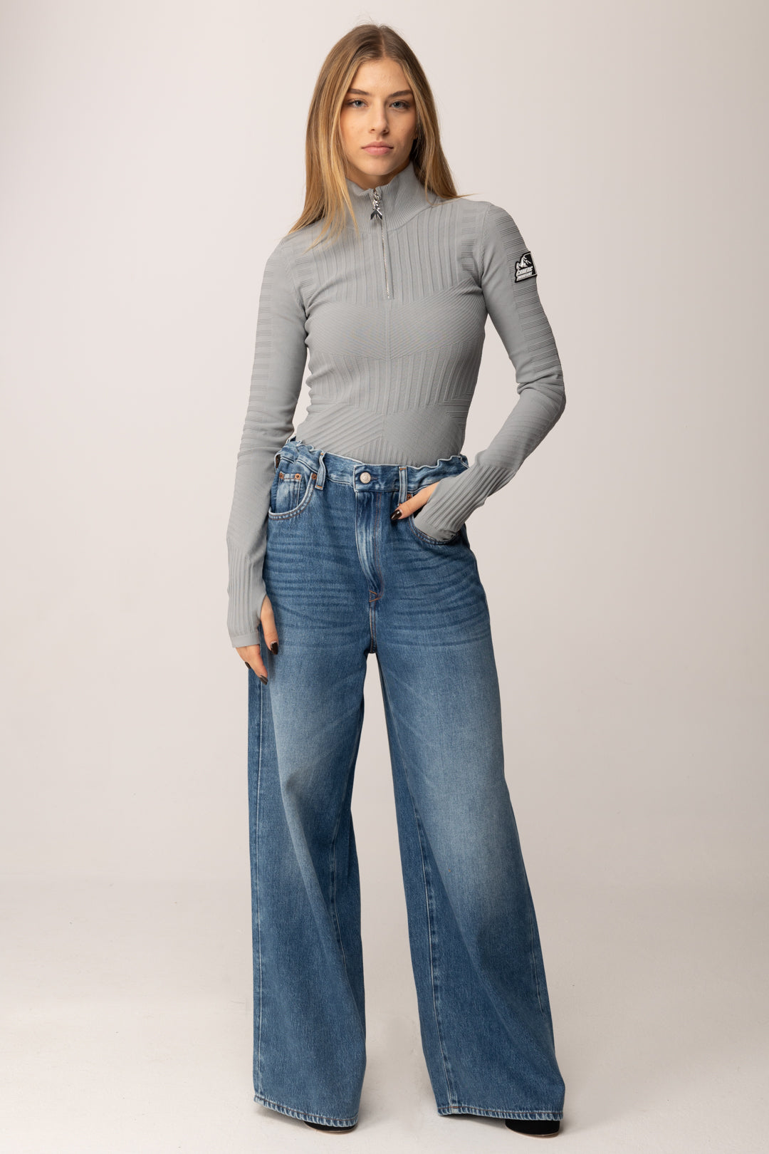 Replay Jeans Wide Leg Lanarey WA543R.000.940 947 MEDIUM BLUE