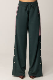 Pinko Joggers In Maglia con Bande Laterali VERDE CRISALIDE