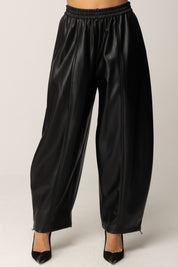 Pinko Joggers In Tessuto Spalmato NERO LIMOUSINE