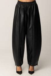 Pinko Joggers In Tessuto Spalmato NERO LIMOUSINE