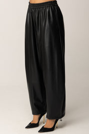 Pinko Joggers In Tessuto Spalmato NERO LIMOUSINE