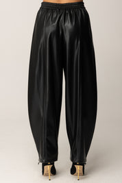 Pinko Joggers In Tessuto Spalmato NERO LIMOUSINE