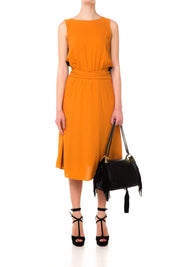 Jucca Jucca: Abito Smanicato Bicolore con Arricio In Vita J2317004 NERO/TERRA