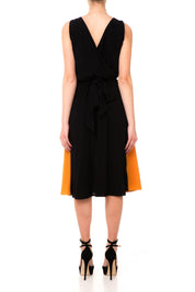 Jucca Jucca: Abito Smanicato Bicolore con Arricio In Vita J2317004 NERO/TERRA