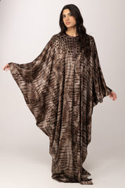 Elisabetta Franchi Kaftano Stampa Alligatore con Ricamo KI00265E2 CACAO