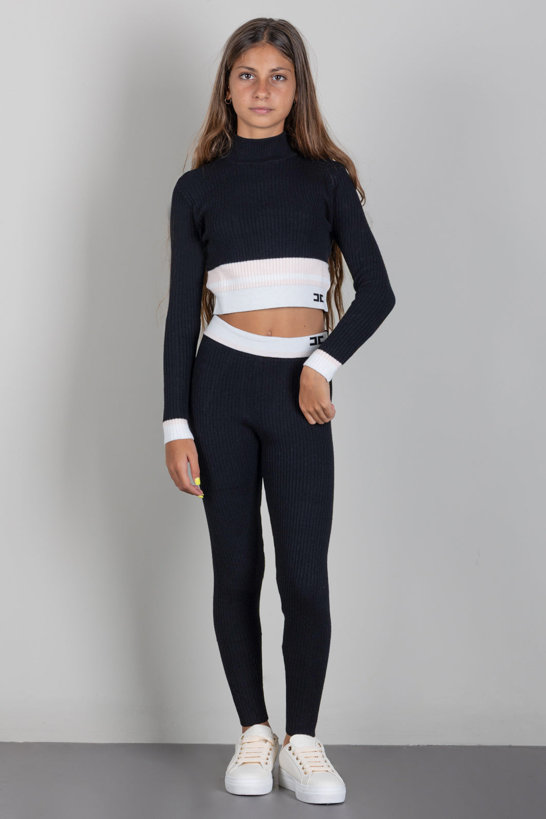 Elisabetta Franchi Bambina Leggings In Maglia a Coste EFPA329CFL040.D581