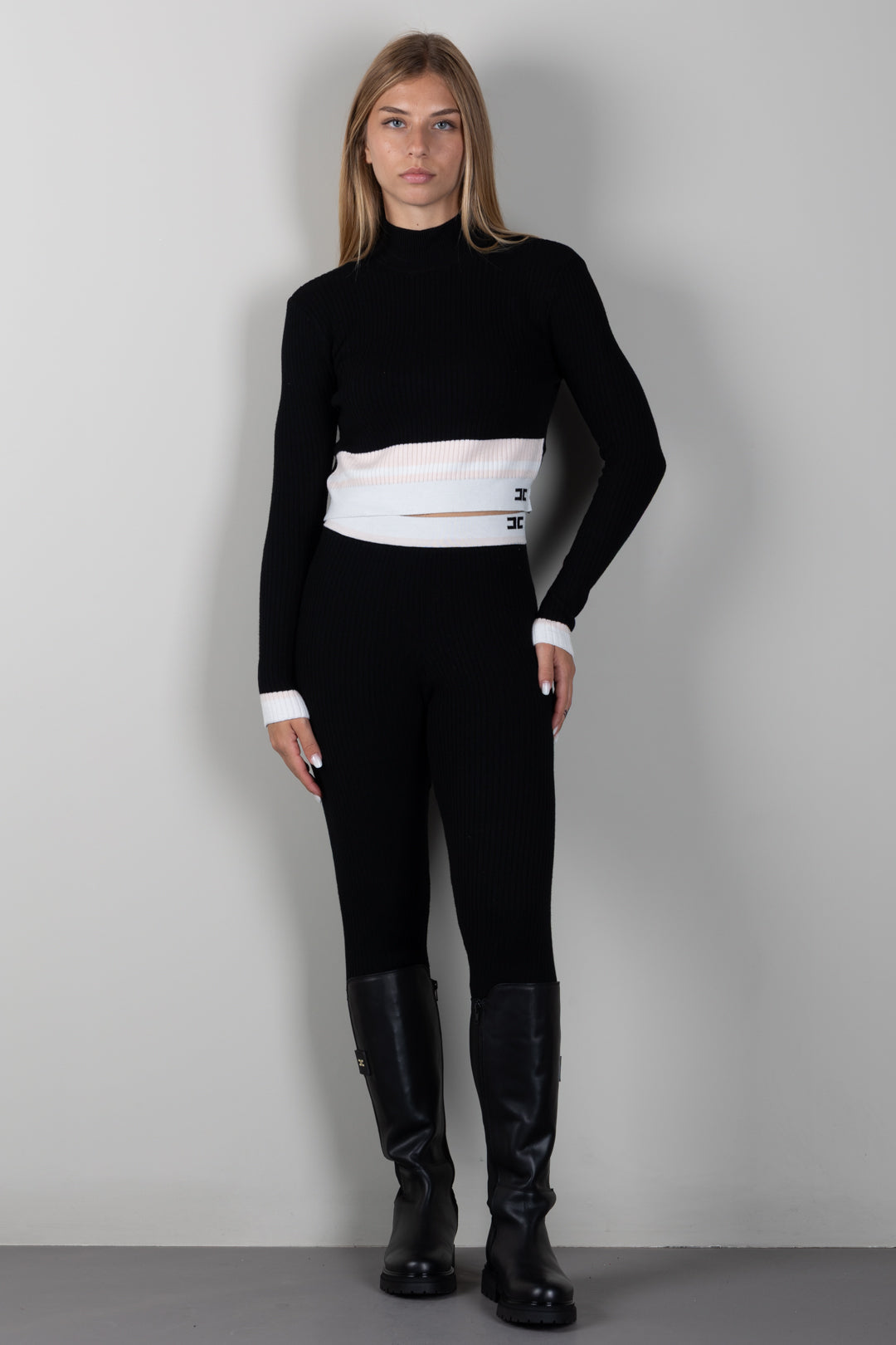 Elisabetta Franchi Bambina Leggings In Maglia a Coste EFPA329CFL040.D581