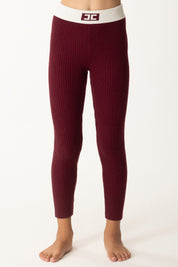 Elisabetta Franchi Bambina Leggings Tricot con Vita Logata Contrasto EFPA301CFL040 CHERRY/MILK