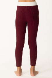 Elisabetta Franchi Bambina Leggings Tricot con Vita Logata Contrasto EFPA301CFL040 CHERRY/MILK