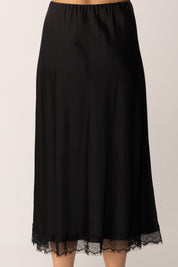 Khloe Femme Longuette In Raso con Orlo In Pizzo BLACK