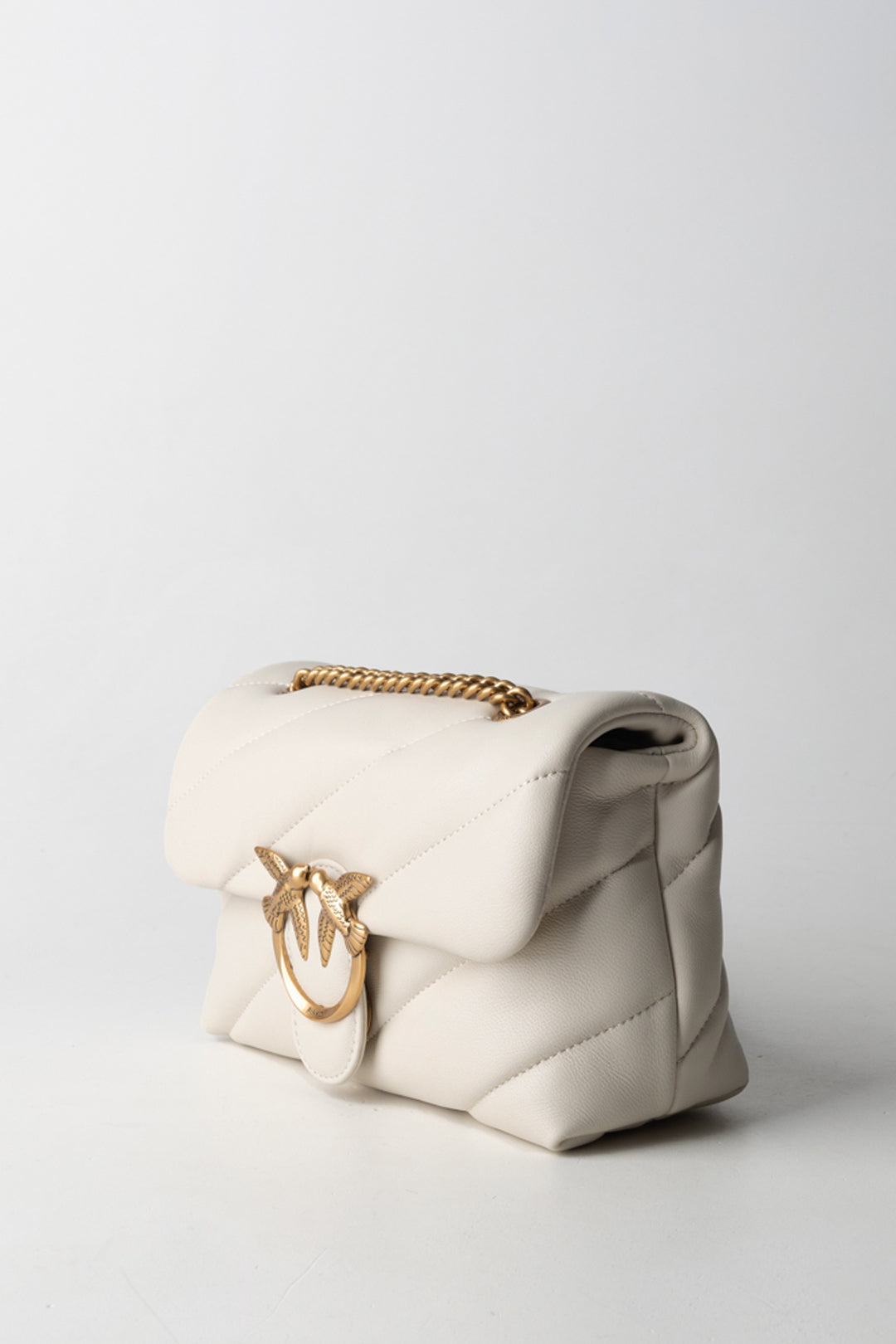 Pinko Love Bag Borse 100039 A0F2 BIANCO SETA-ANTIQUE GOLD