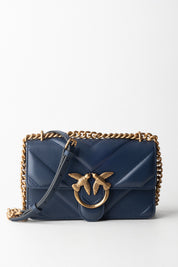 Pinko Love Bag Borse Dez BLU INDACO OMBROSO-ANTIQUE GOL