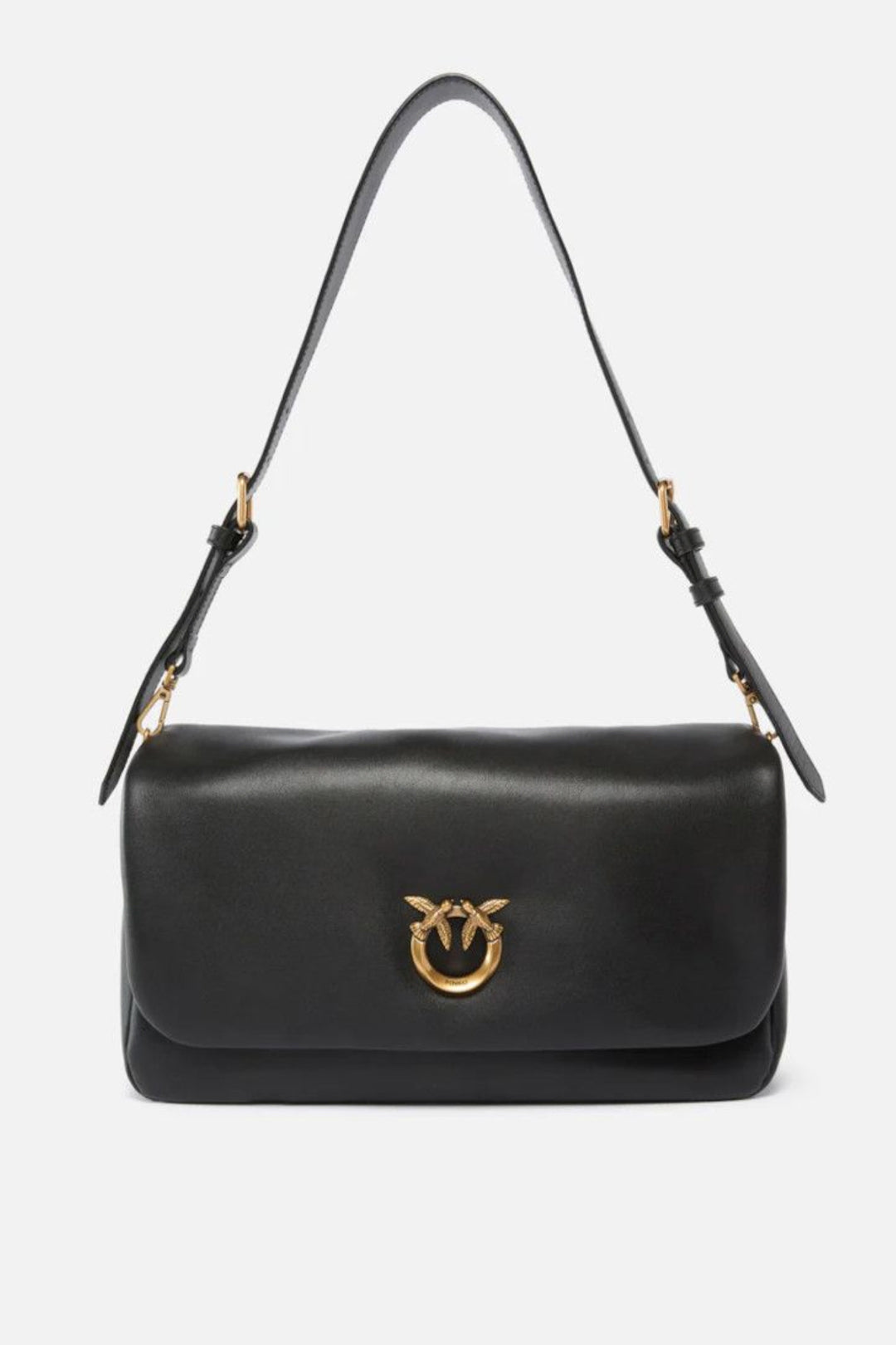 Pinko Love Bag Click Soft In Pelle con Logo Love Birds 106178 A0QO Z99Q