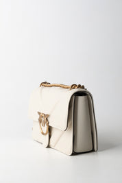 Pinko Love Bag Icon Chevron BIANCO SETA-ANTIQUE GOLD