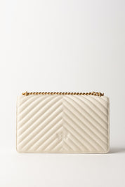 Pinko Love One Classic Bag 100941 BIANCO SETA-ANTIQUE GOLD