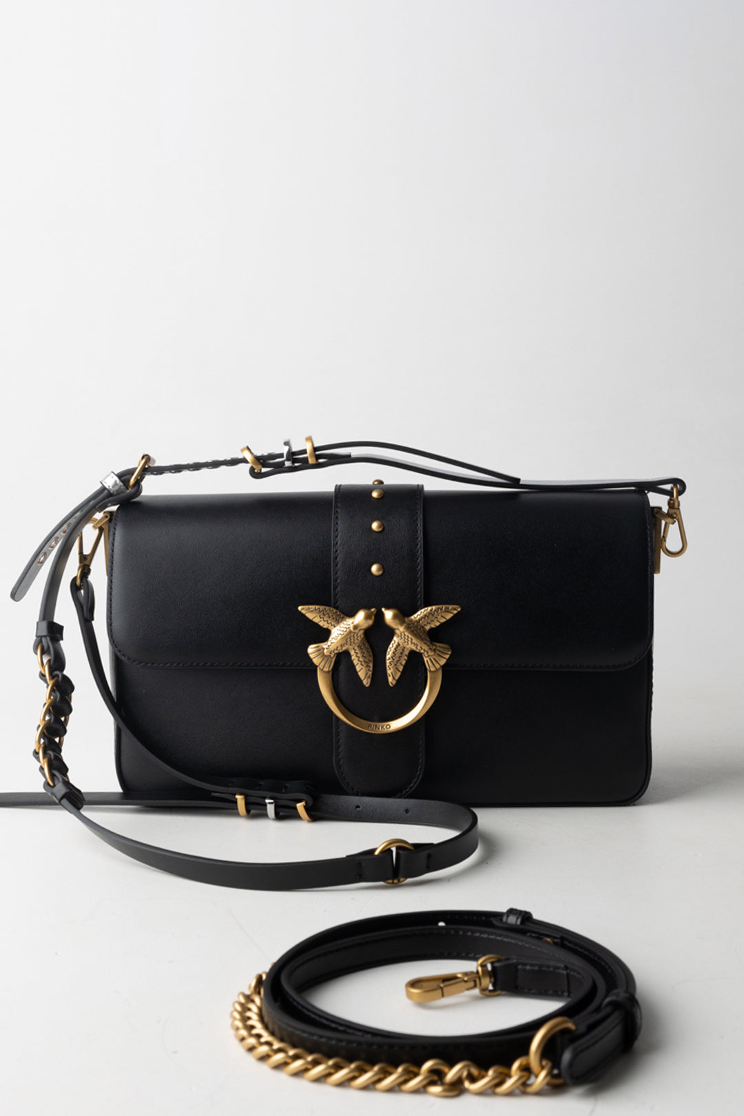 Pinko Love One Classic Slouchy NERO-ANTIQUE GOLD