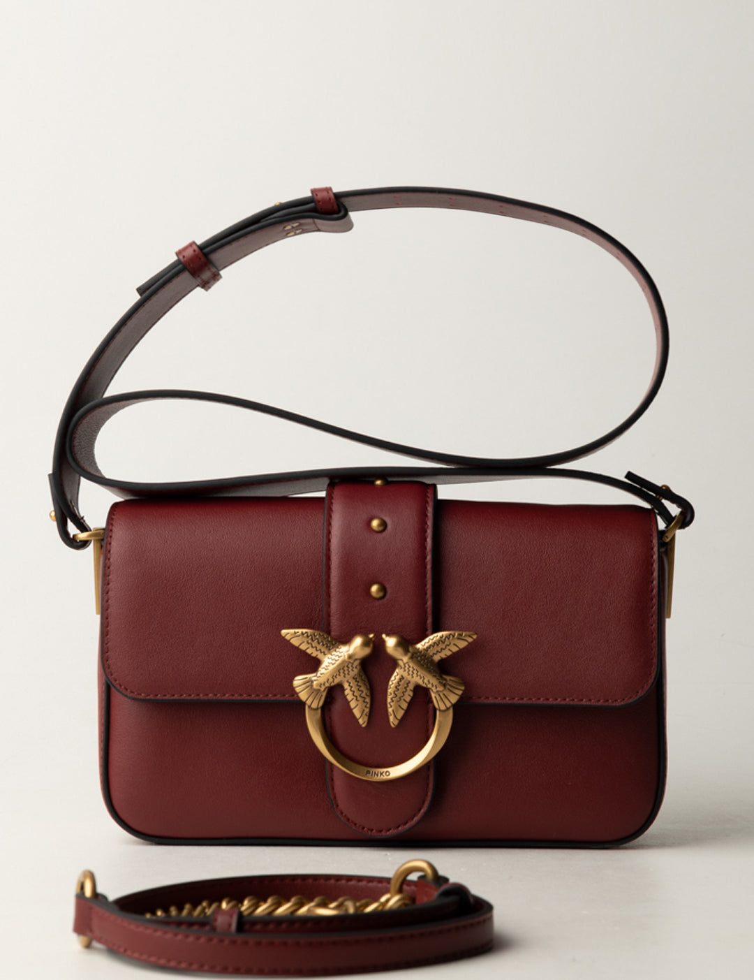 Pinko Love One Mini Bag 104340 A0QO BORDEAUX MERLOT-ANTIQUE GOLD