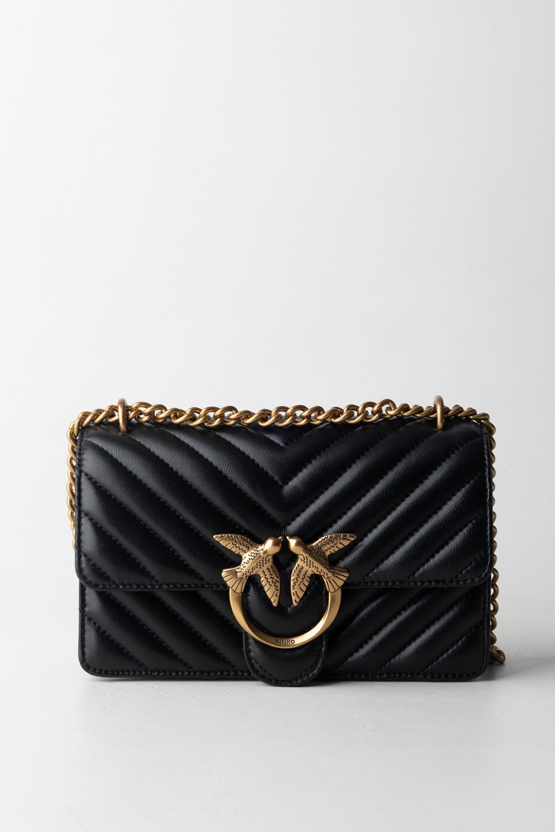 Pinko Love One Mini Bag Trapuntata 100074 A0GK NERO-ANTIQUE GOLD