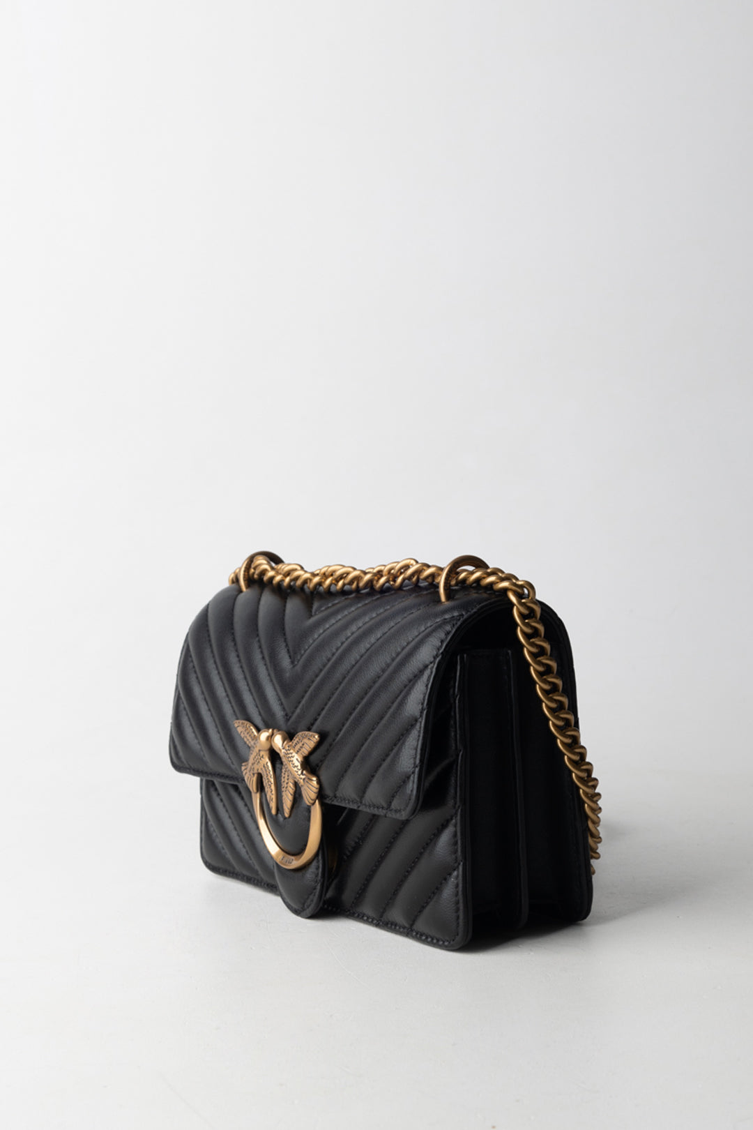 Pinko Love One Mini Bag Trapuntata 100074 A0GK NERO-ANTIQUE GOLD