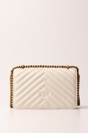 Pinko Love One Mini Bag Trapuntata 100074 BIANCO SETA-ANTIQUE GOLD