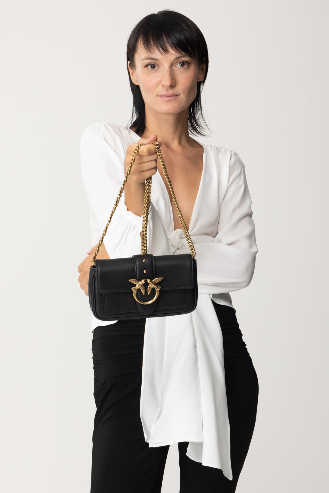 Pinko Love One Pocket Bag 100061 NERO-ANTIQUE GOLD