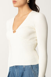 Twin-set Maglia a Coste con Coppe Sagomate 242TP3132 NEVE