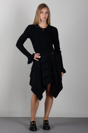 Elisabetta Franchi Bambina Maglia a Coste con Polsini Effetto Pelliccia EFMA214CFL040.N000