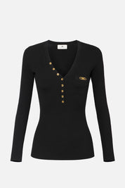 Elisabetta Franchi Maglia a Costine con Taschino MK12B56E2 NERO