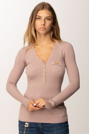 Elisabetta Franchi Maglia a Costine con Taschino MK12B56E2 SUNRISE