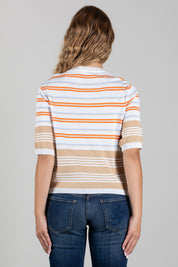 Angela Davis Maglia a Righe Multicolor con Maniche Corte RP9PA64 MIELE