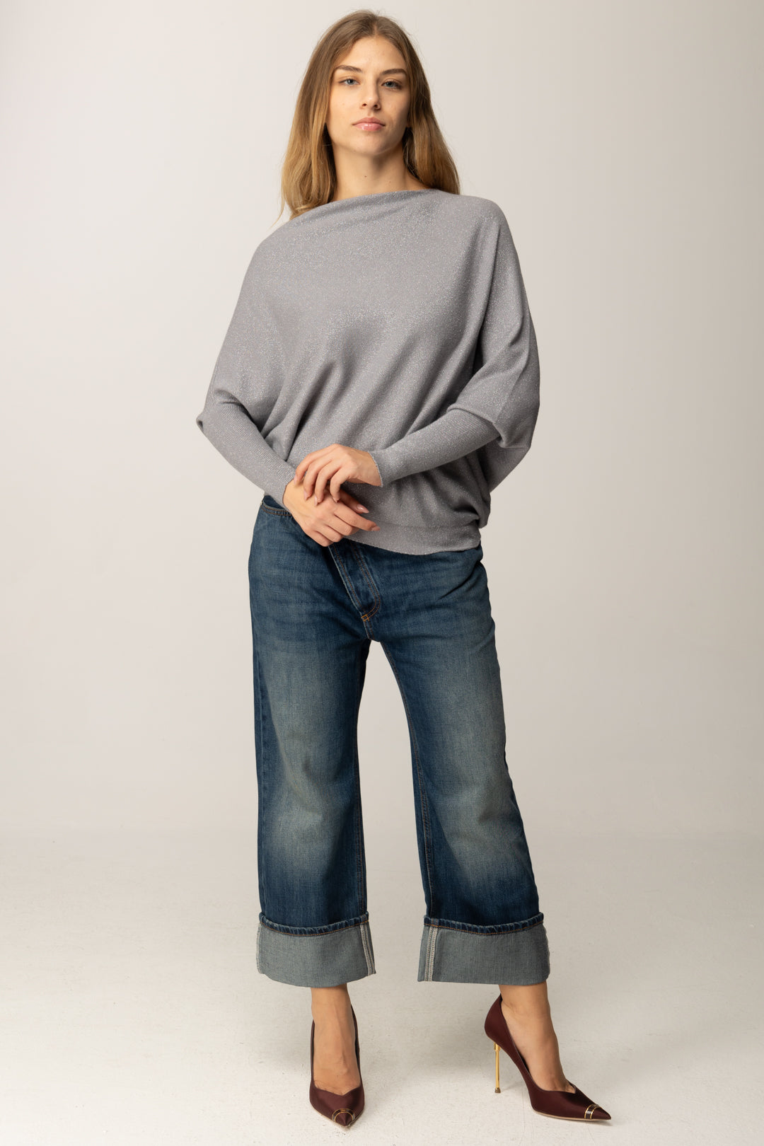 Manila Grace Maglia Asimmetrica M461VX STONE